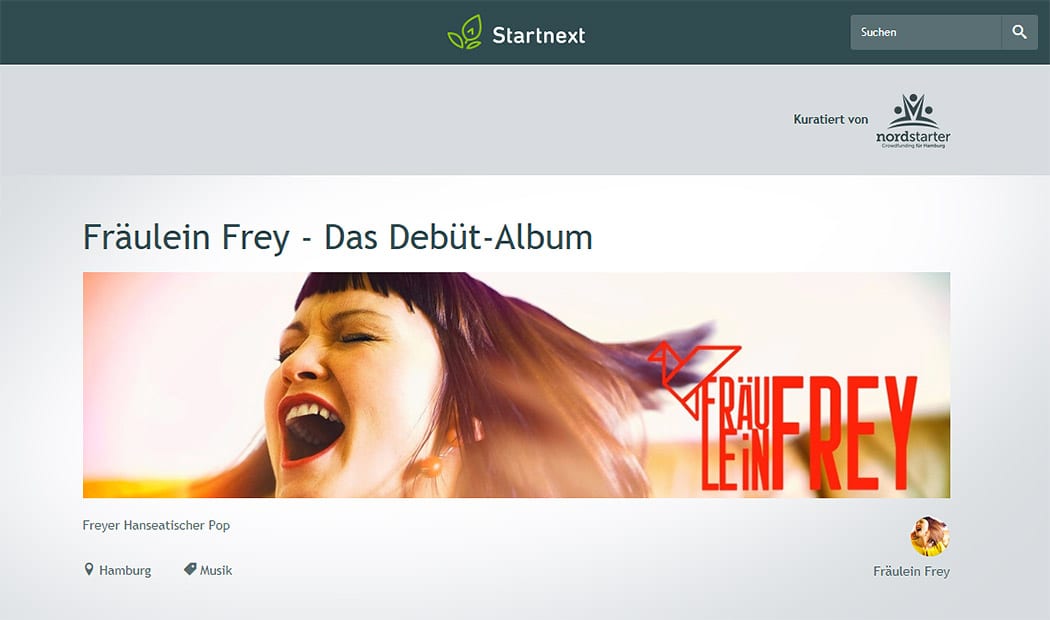 Fräulein Frey Crowdfundingprojekt Debüt Album